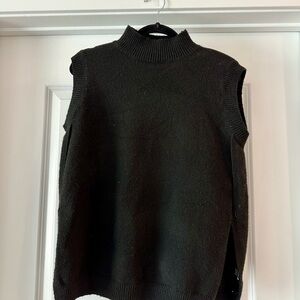 SHEIN Black Sleeveless Cowl Neck Sweater Vest